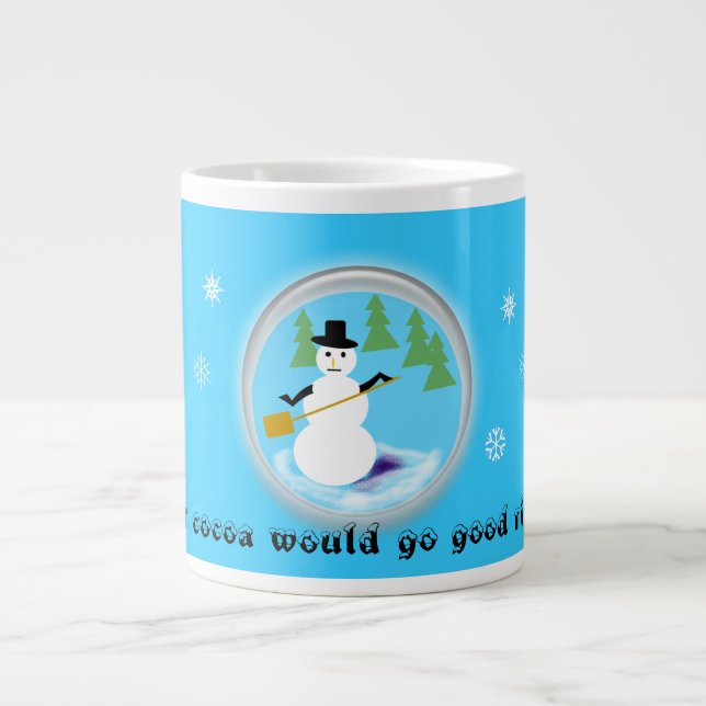 Mug - Snowman in snow globe. (Front)