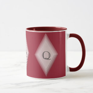 Mug - Stacked Diamonds with Initial