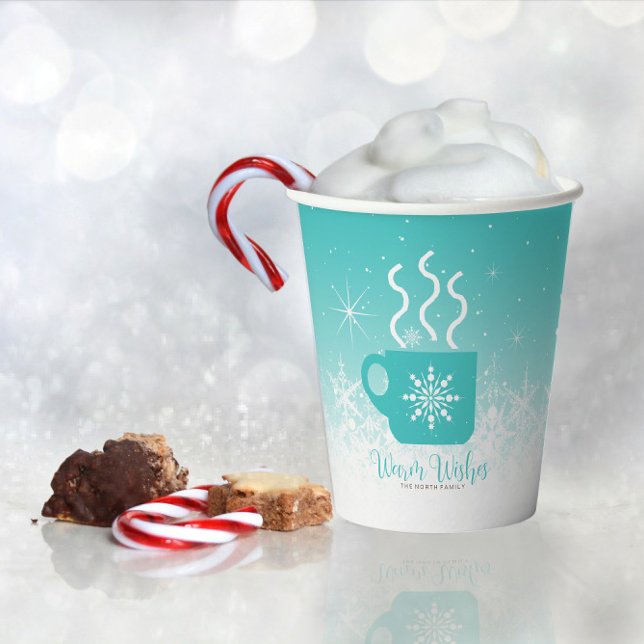 Mug Steaming Hot Drink w/Snow Border ID595 Paper Cups (Creator Uploaded)