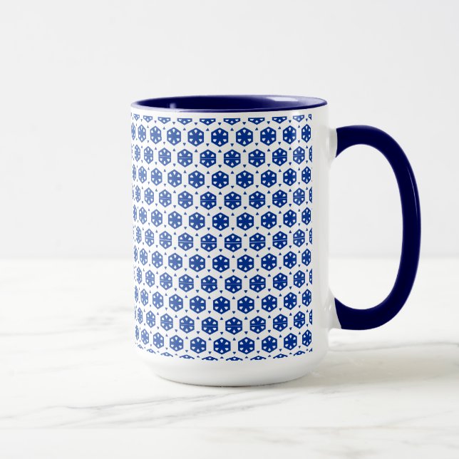 Mug - Stylised Flowers in Rows (Dark Centre) (Right)