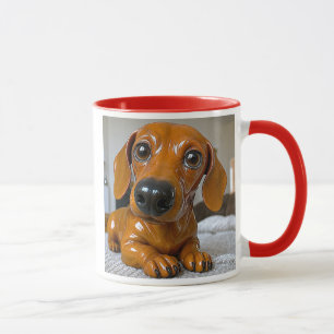 Mug teak dog realistic 3D porcelain effect.