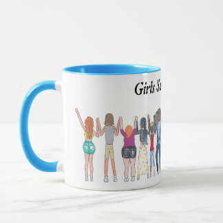 Mug that shows girls supporting each other.