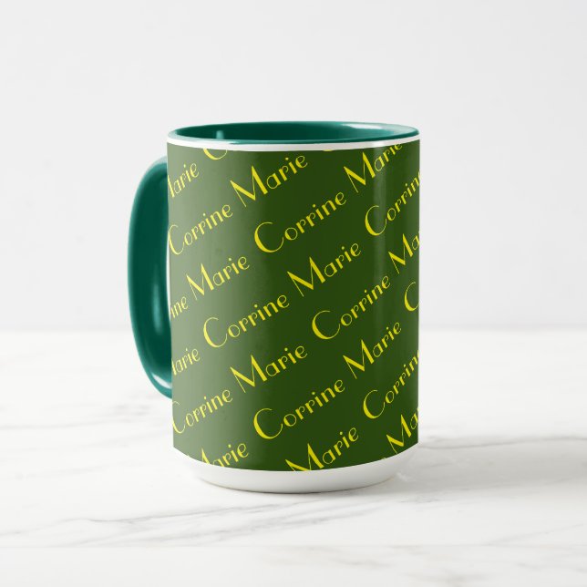 Mug - Tiled Name in Yellow (Front Left)