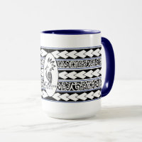 Mug Tribal Ethnic Blue Marine