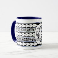 Mug Tribal Ethnic Blue Marine
