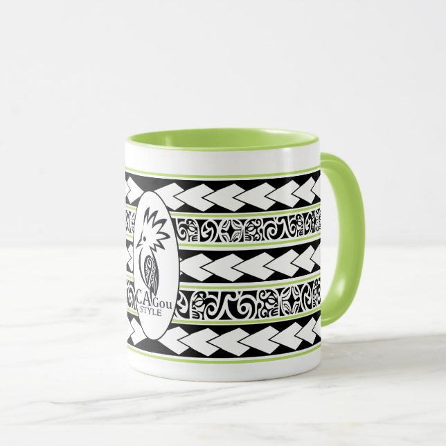 Mug Tribal Ethnic Green Apple (Front Right)