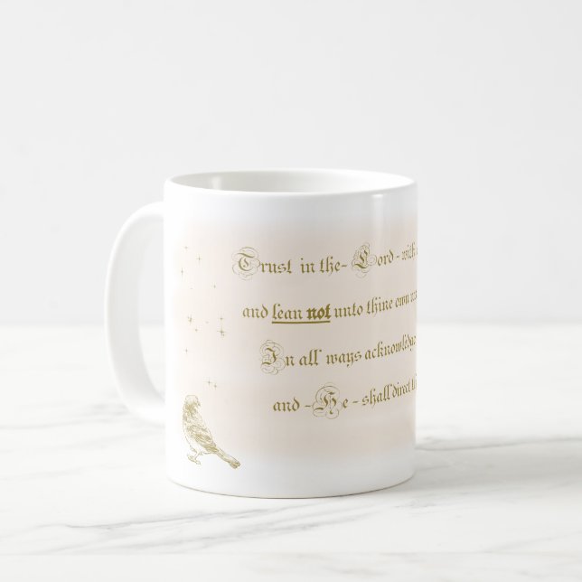 Mug Trust in the Lord Proverbs bible calligraphy (Front Left)