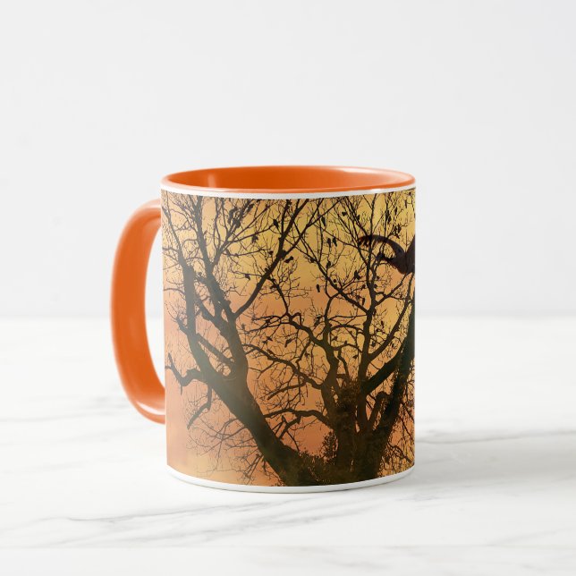 Mug Twisted Autumn Tree At Sunset (Front Left)