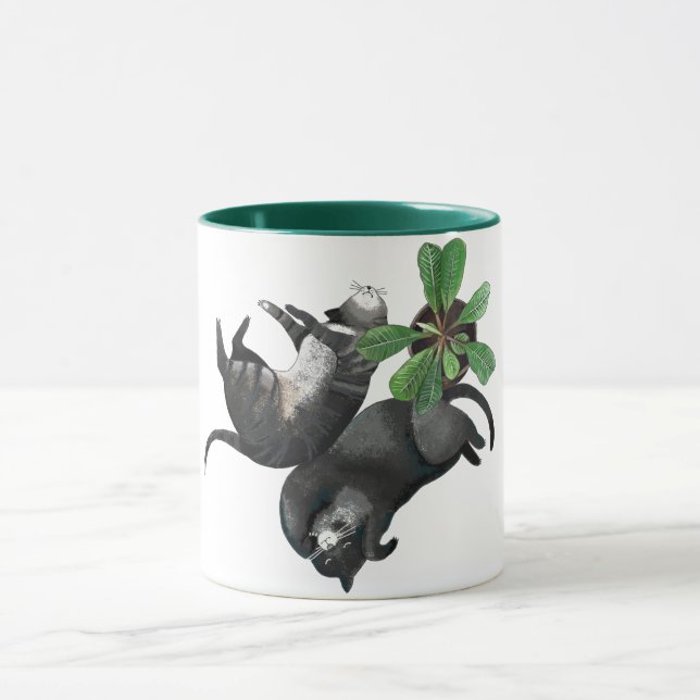 Mug | Two cats lie with a plant (Center)