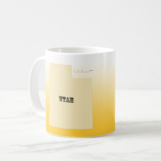 Mug - Utah State Map with City (Front Left)