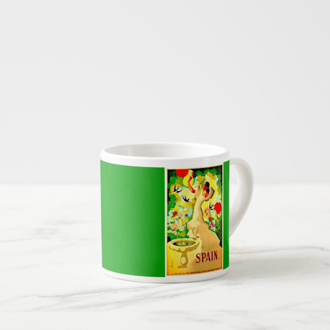 Mug-Vintage Travel-Spain Espresso Cup (Front Right)