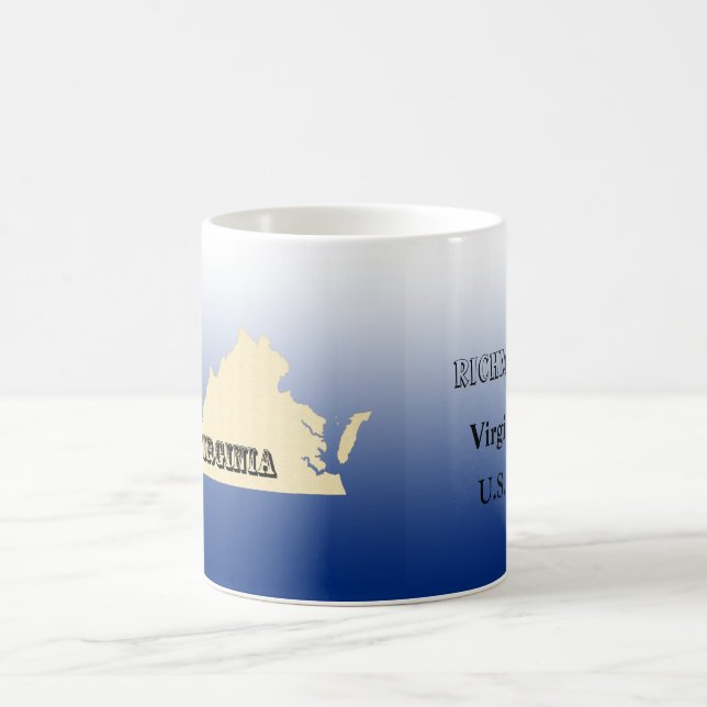 Mug - Virginia State Map with City (Center)