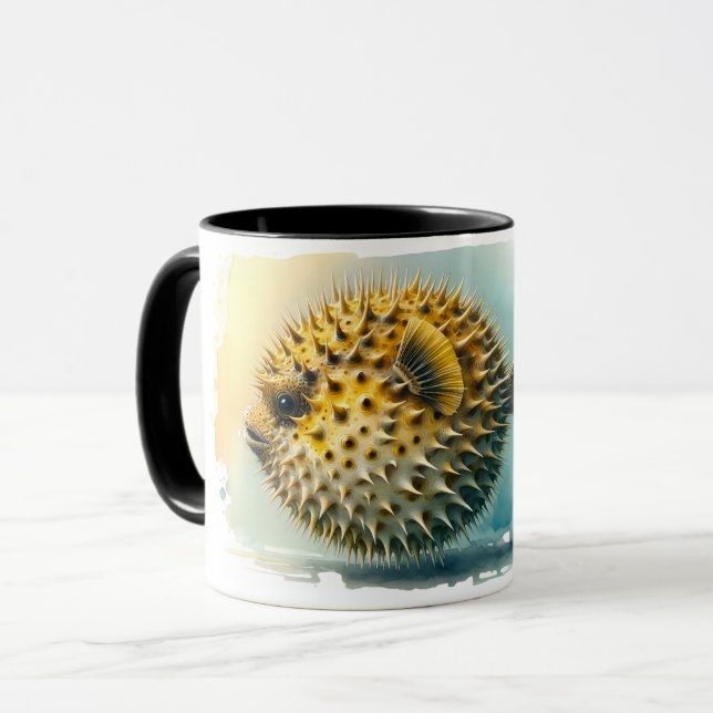 Mug - Watercolor Series: Blowfish (Front Left)