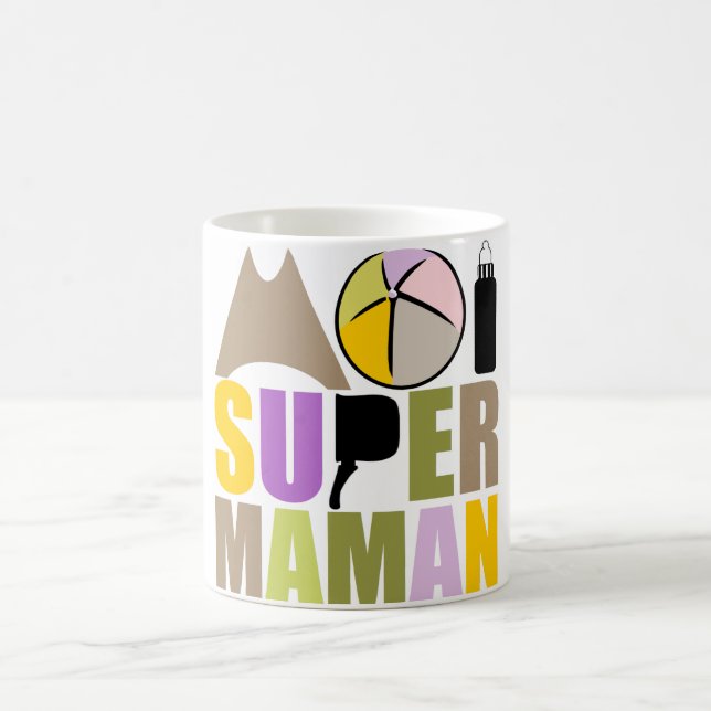 Mug white 325 ml Moi Super Mama - Logo Nature (Center)