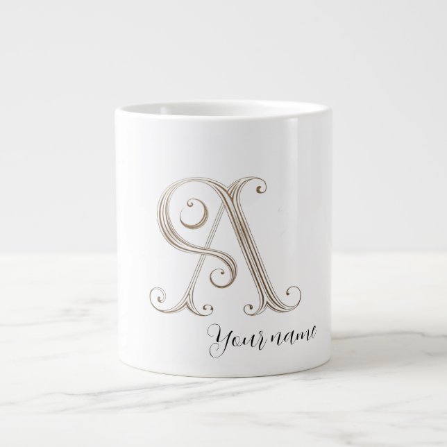 Mug White your name start white letters A (Front)