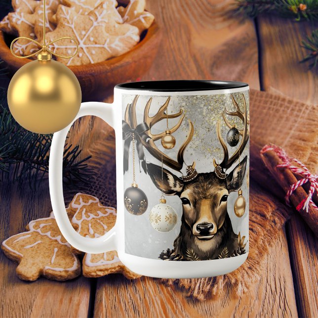 Mug Winter Christmas Deer – 15oz Mug (This Christmas Winter deer will make a beautiful keepsake for you or a friend )