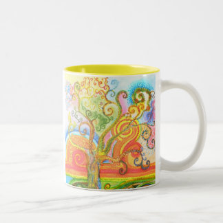 Mug with a Colourful Psychedelic Tree Design