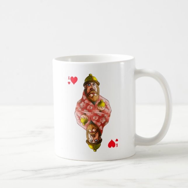 Mug with a figure of the card king of hearts (Right)