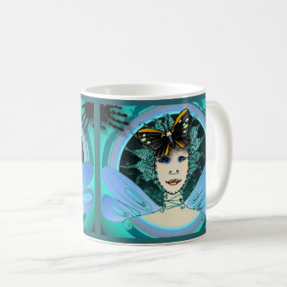Mug With A Stylish Fairy Who Wears A Butterfly Hat