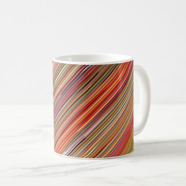 Mug with abstract design: parallel colourful (Front Right)