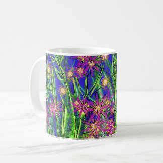 Mug with abstract design with surreal flowers!