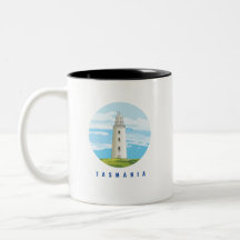 Mug with an illustration of a Tasmanian lighthouse