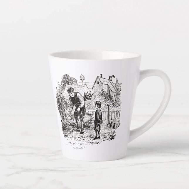 Mug with antique gardening image (Right)