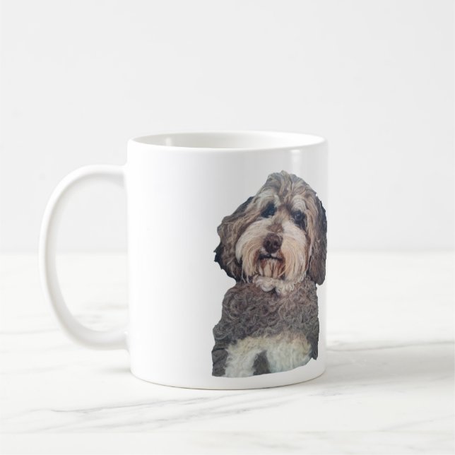 Mug with Beautiful cockapoo Needle felt portrait (Left)