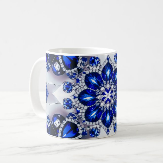 Mug with Blue White Colours Design (Front Left)
