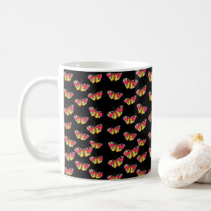 Mug with butterflies on black background