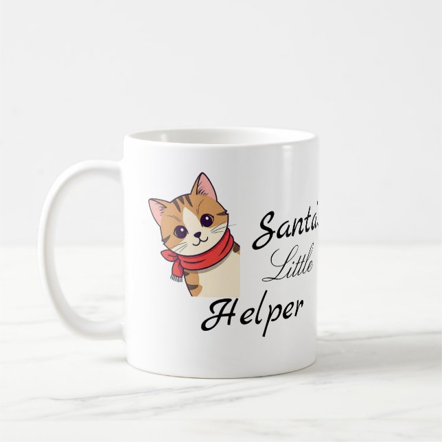 Mug with Christmas cat design (Left)