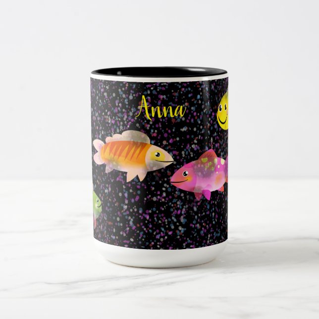 Mug with Comical & Colourful Fun Fish (Center)