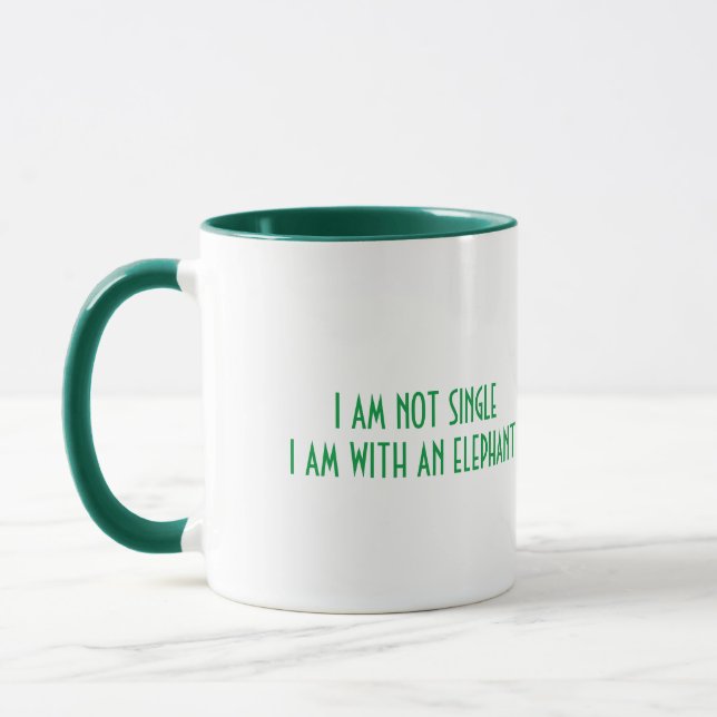 MUG WITH COOL GREEN ELEPHANT (Left)