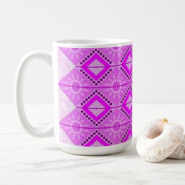 MUG WITH COOL PURPLE MIX ART (With Donut)