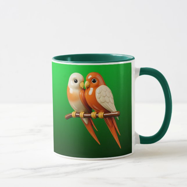 Mug with couple of birds. (Right)