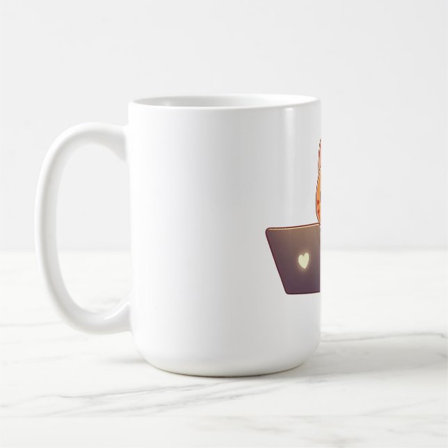 Mug with Cute Cat Illustration – For Feline Lovers (Left)