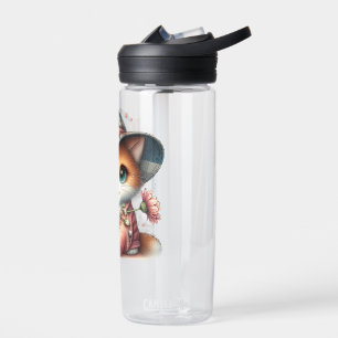Mug with Cute Cat Illustration – For Feline Lovers Water Bottle