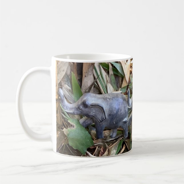 Mug with elephants and bamboo design (Left)