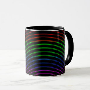 Mug with fine stripes colorful graphic style chic.