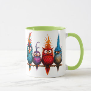 Mug with funny birds