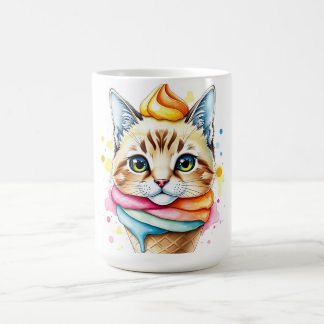 Mug with ice-cream and cat (Center)