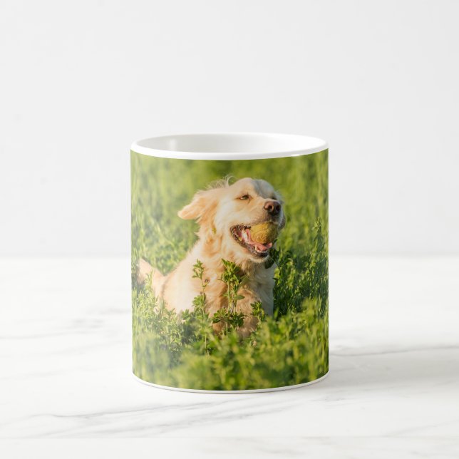 Mug with Image of Golden Retriever in Field (Center)