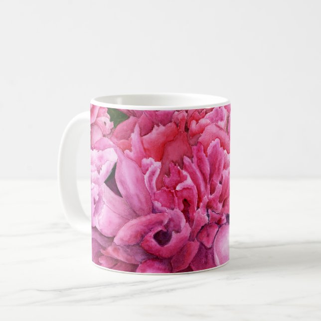 Mug with mixed Peonies around (Front Left)