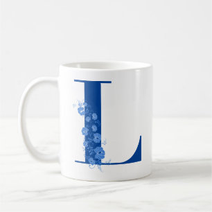 Mug With Monogram Floral Letter L