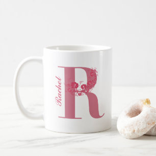Mug With Monogram Floral Letter R