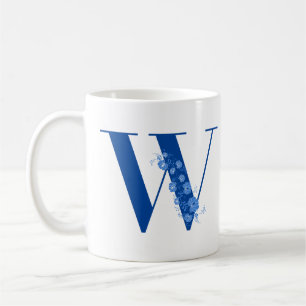 Mug With Monogram Floral Letter W