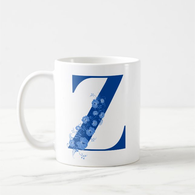 Mug With Monogram Floral Letter Z (Left)