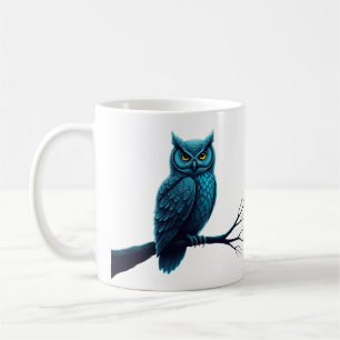 Mug with Owl mandala pattern on feathers