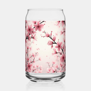 Mug with pretty cherry blossoms on it can glass