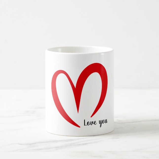Mug with red Heart for Valentine's day (Center)